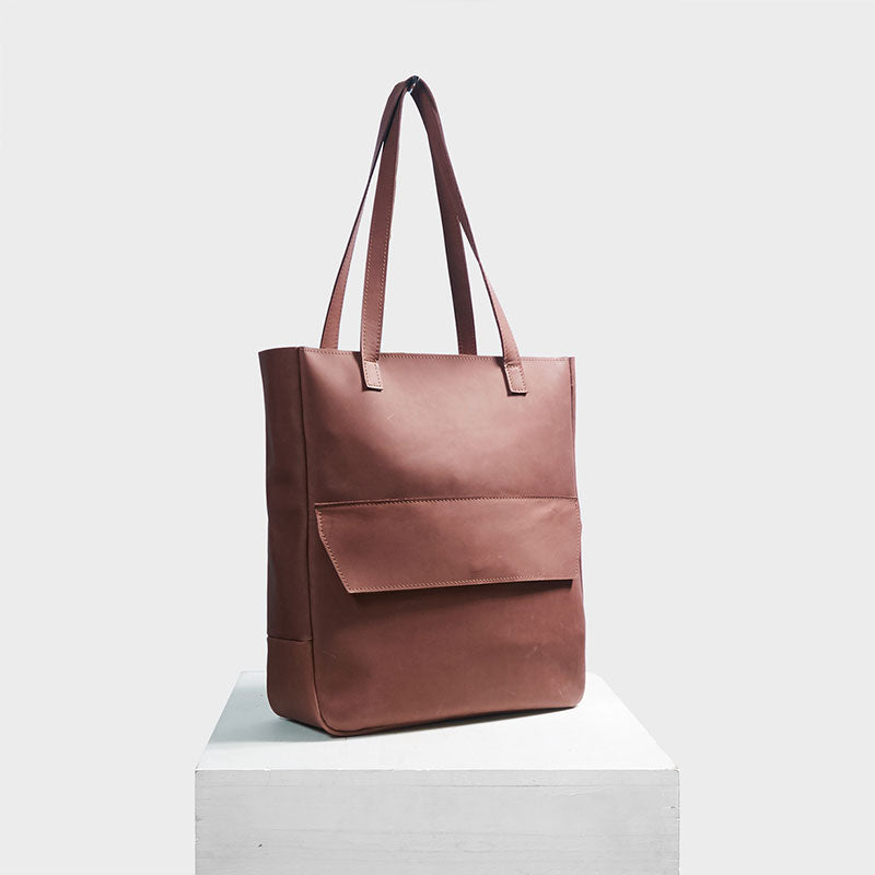 leren shopper schoudertas leer oud roze sak 8 handgemaakt in Amsterdam monsak leer atelier